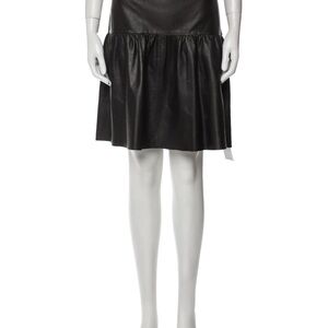 All Saints Black Leather Skirt